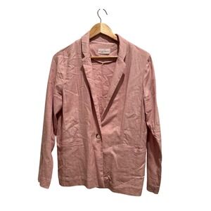 Luca + Grae Lilac Pink Linen Blend Single Button Blazer Jacket Small